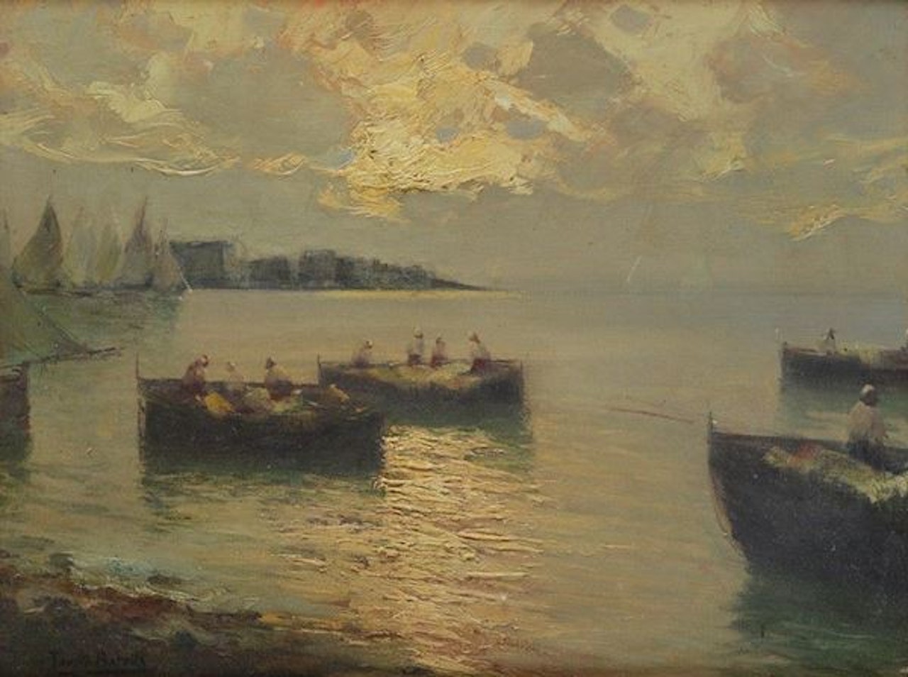 Gulf of Naples with boats by Fausto Pratella