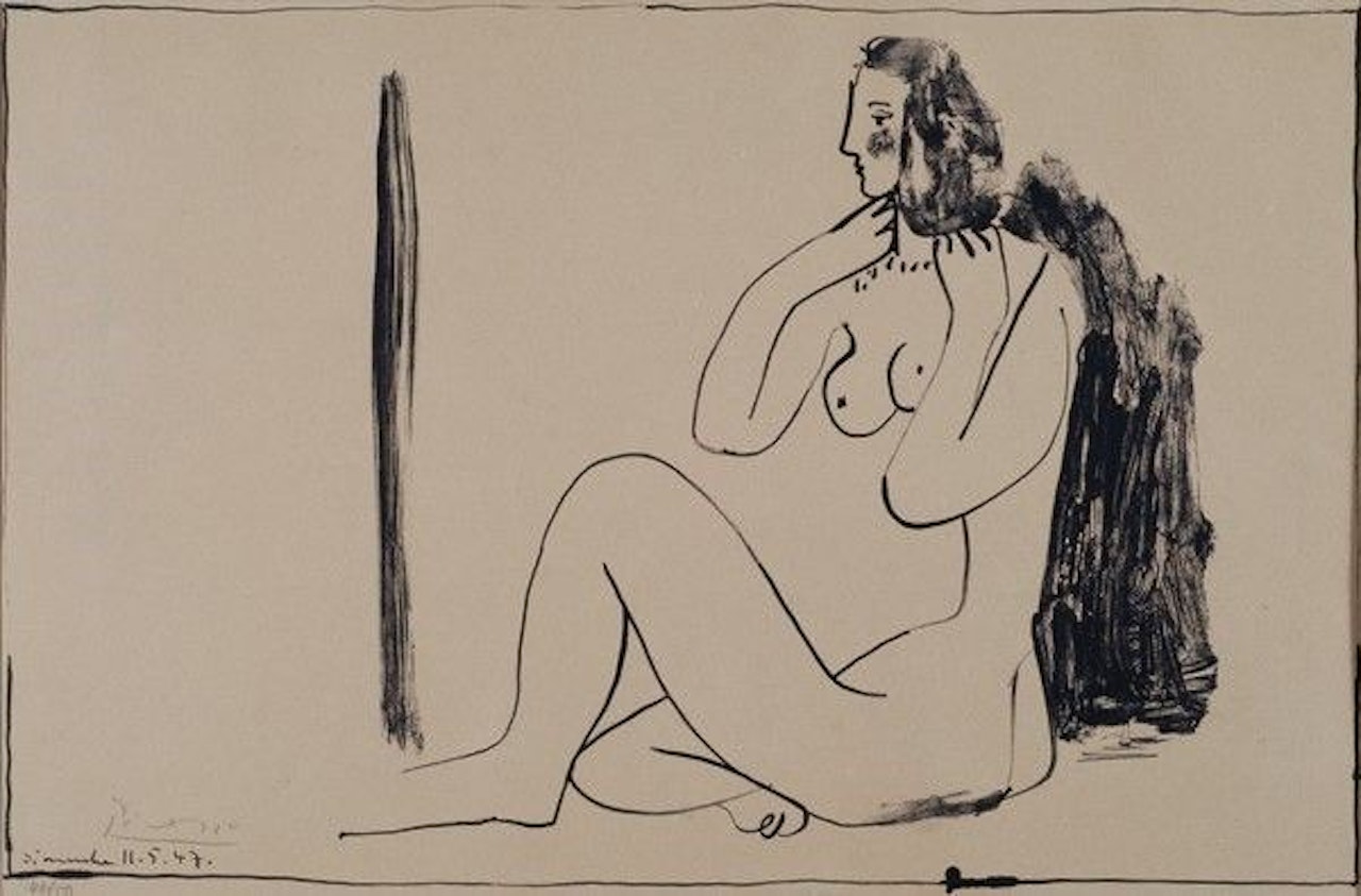 Petit Nu assisa u mirroir by Pablo Picasso