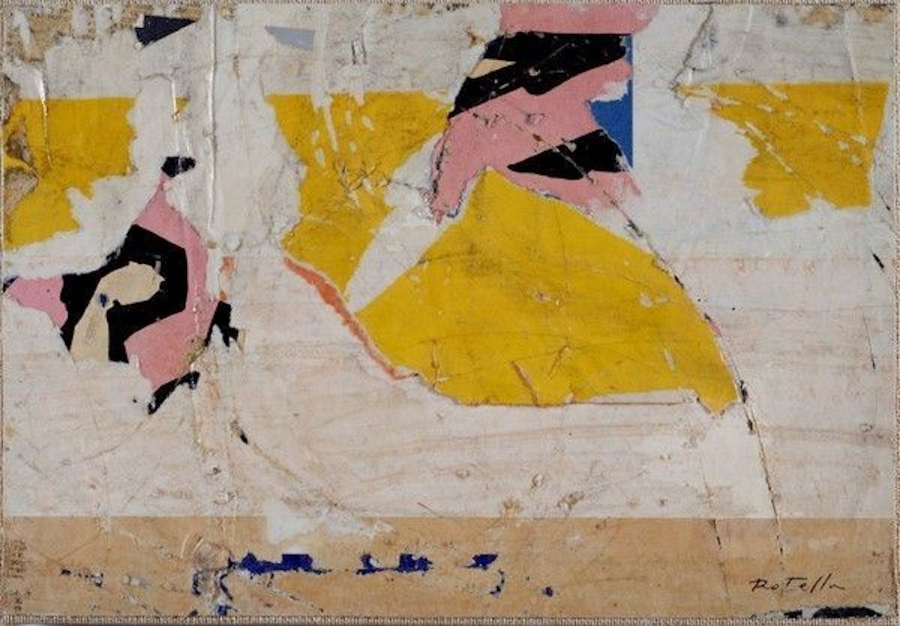Horizontal yellow and red by Mimmo Rotella