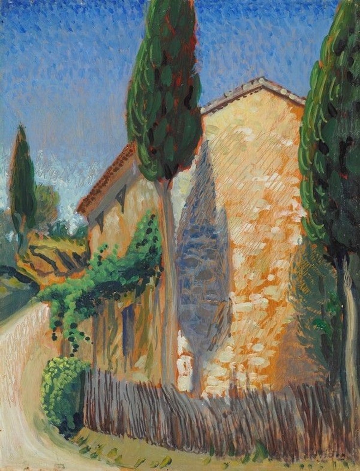 Country house with cypress trees by Gerardo Dottori