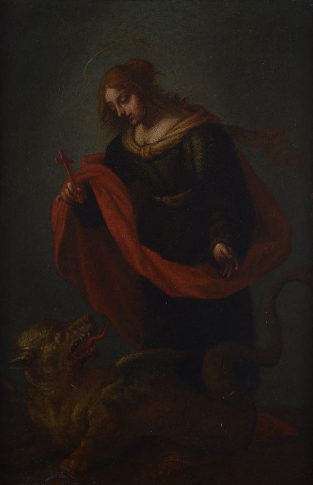 Saint Margaret of Antioch and the dragon by Florentine School