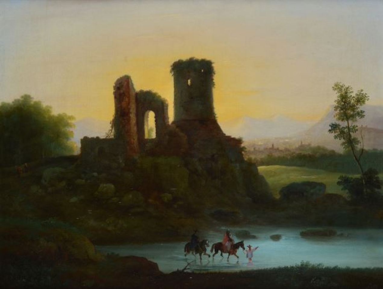 Landscape with ruins by Giuseppe Bernardino Bison