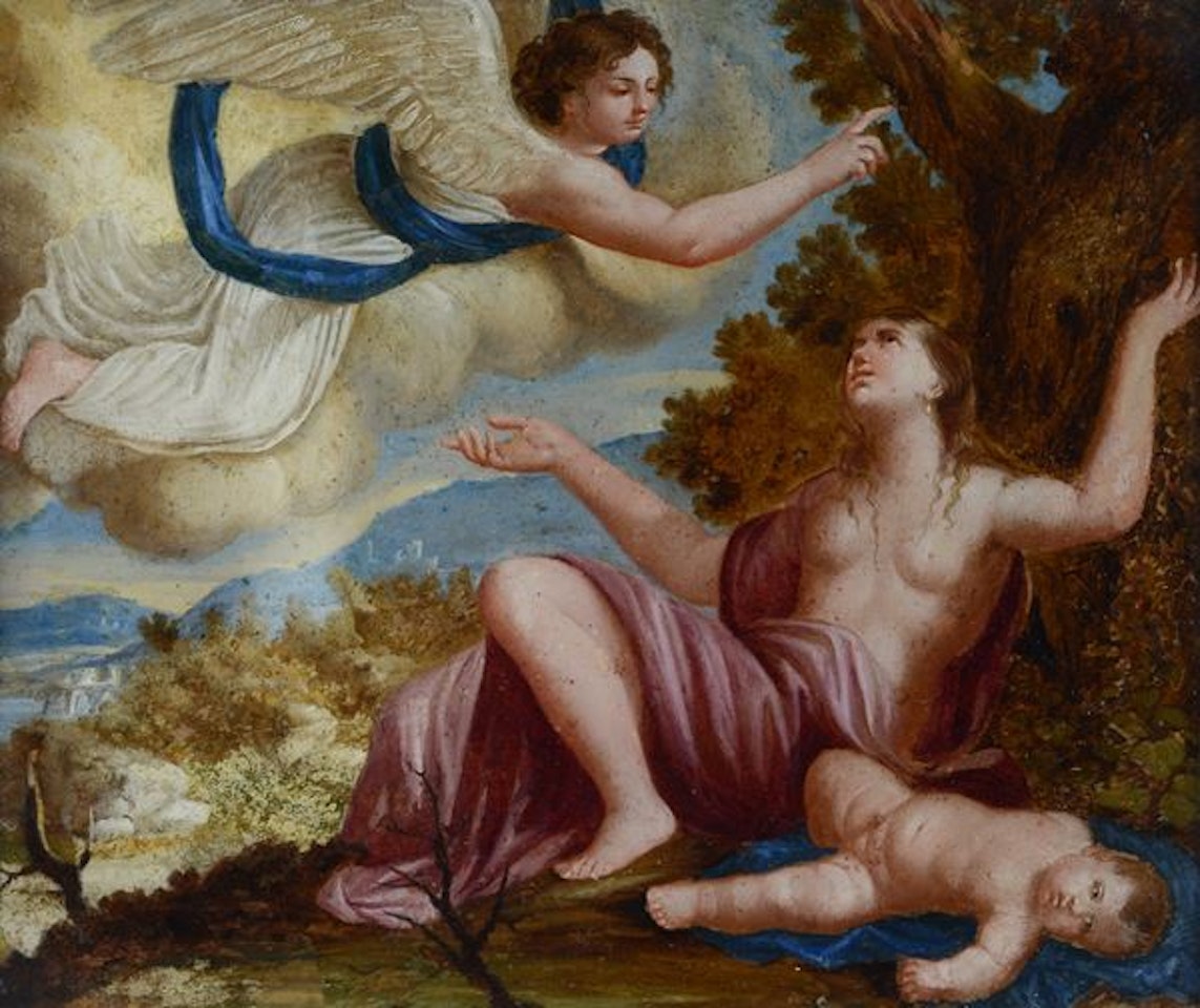 Appearance to Hagar and Ishmael by Roman School