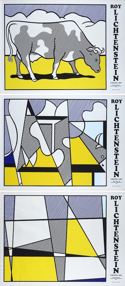 Cow Tryptich (Cow going abstract) by Roy Lichtenstein