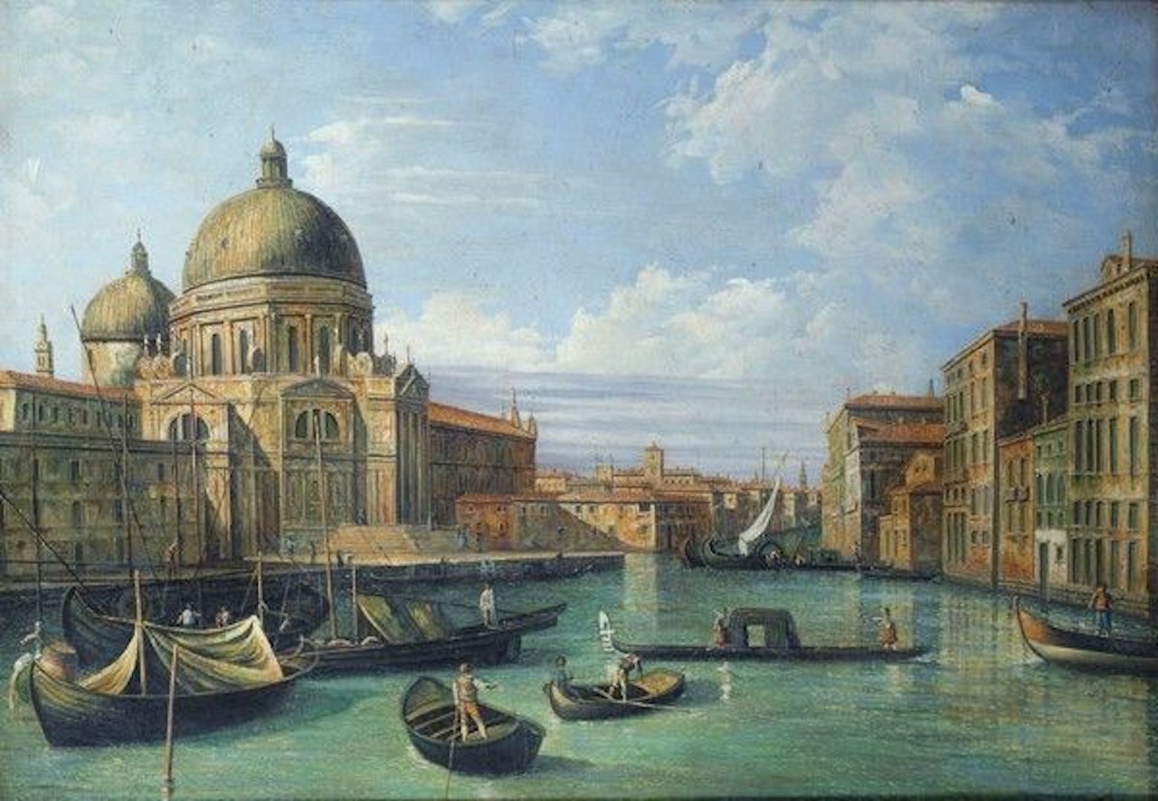 Gran Canale with the church of Santa Maria della Salute by Venetian School