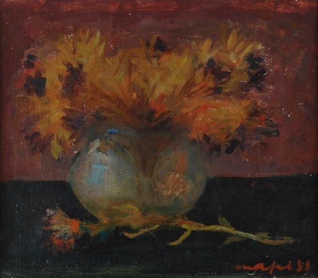 Vase with flowers by Mario Mafai