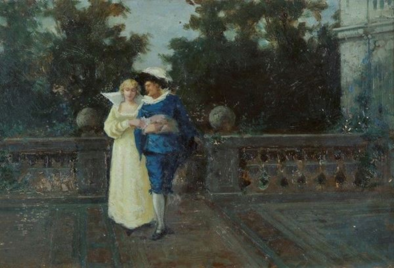 Gallant scene by Gaetano Chierici