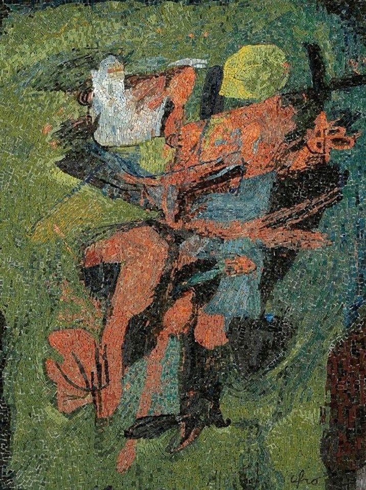 Boy with turkey by Afro
