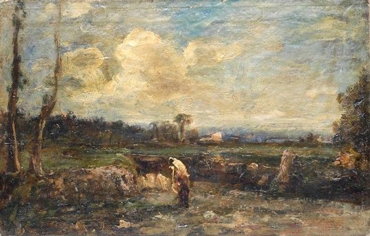 In the fields by Antonio Fontanesi