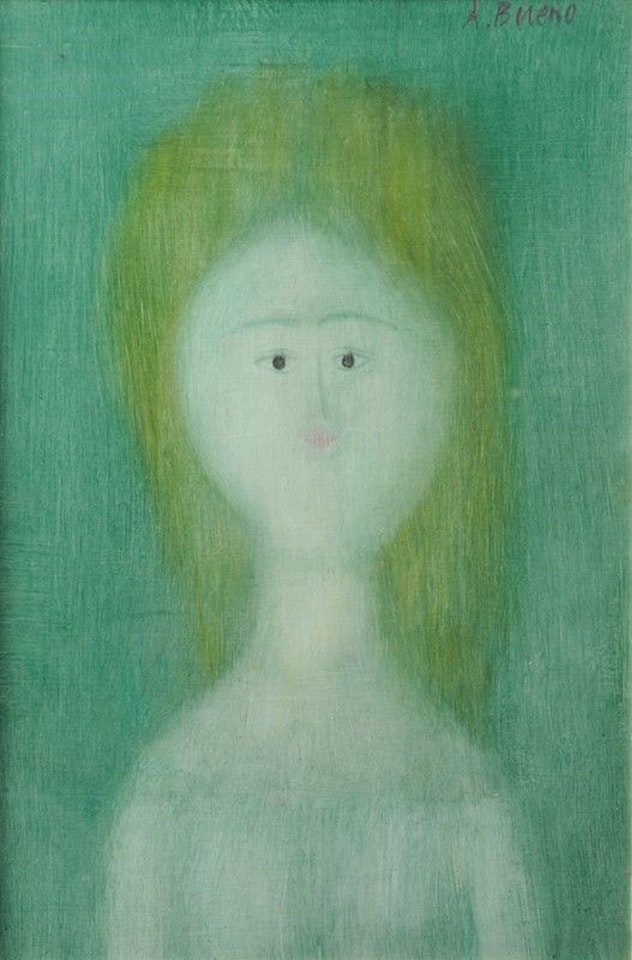 Woman green background by Antonio Bueno