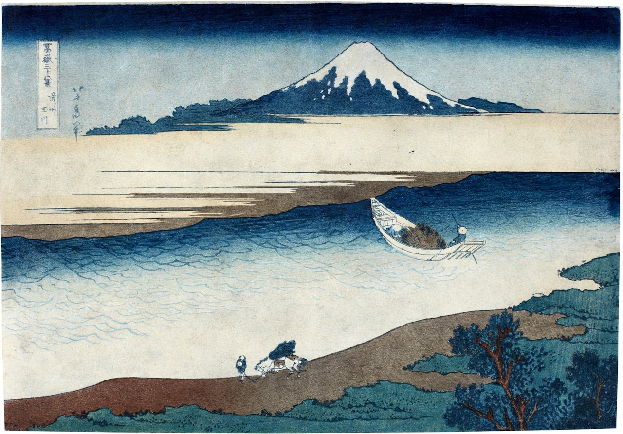 The Jewel River in Musashi Province ( Bushu Tamagawa ); from the series Thirty-six Views of Mount Fuji ( Fugaku sanjurokkei ) by Katsushika Hokusai
