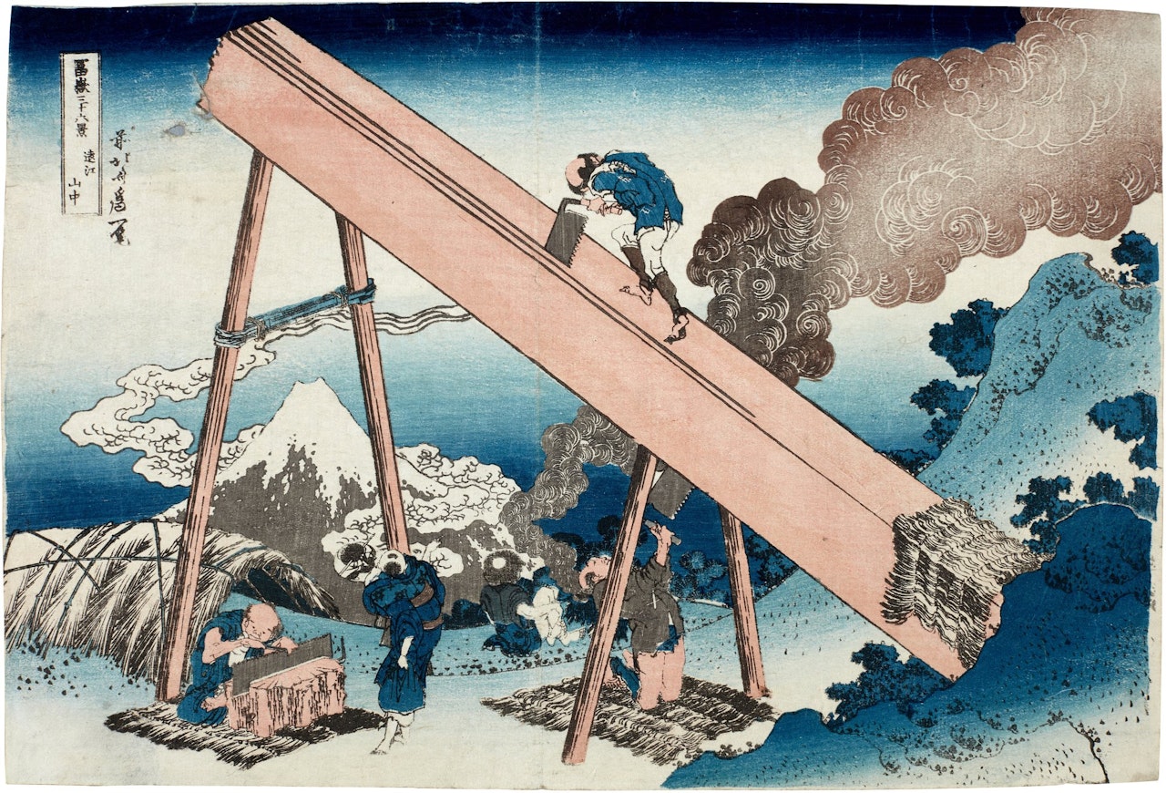 In the Mountains of Totomi ( Totomi sanchu ) by Katsushika Hokusai