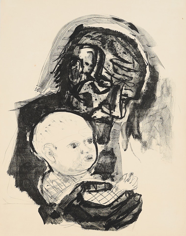 Old man with child. by Otto Dix