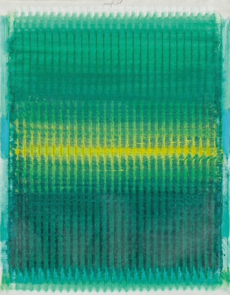 Untitled (grüne Farbchromatik). by Heinz Mack