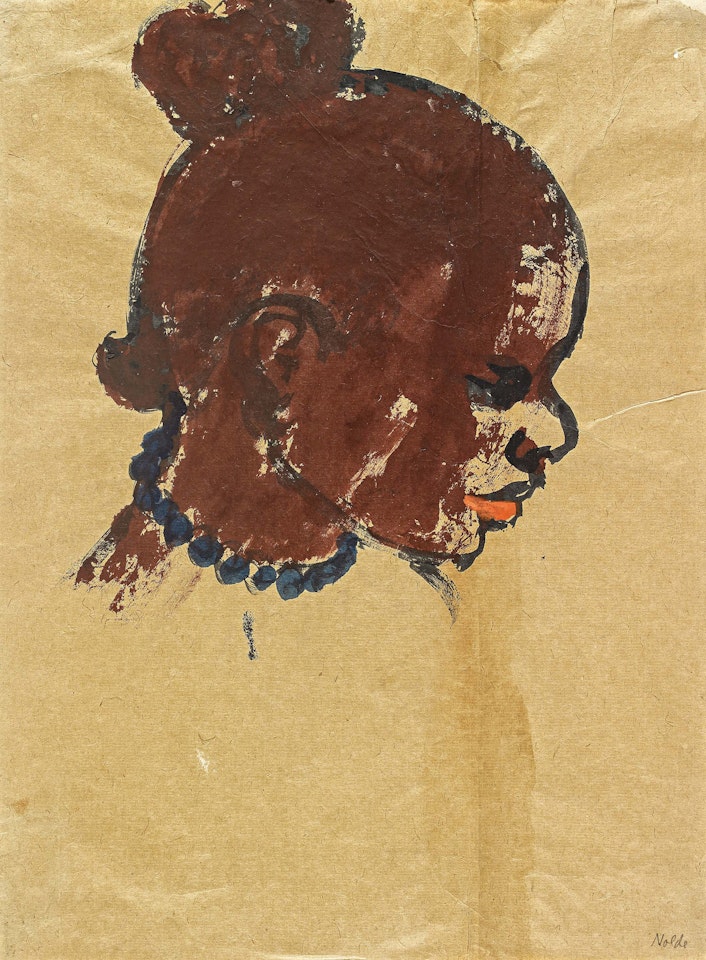 Südseeinsulanerin (im Profil nach rechts). by Emil Nolde