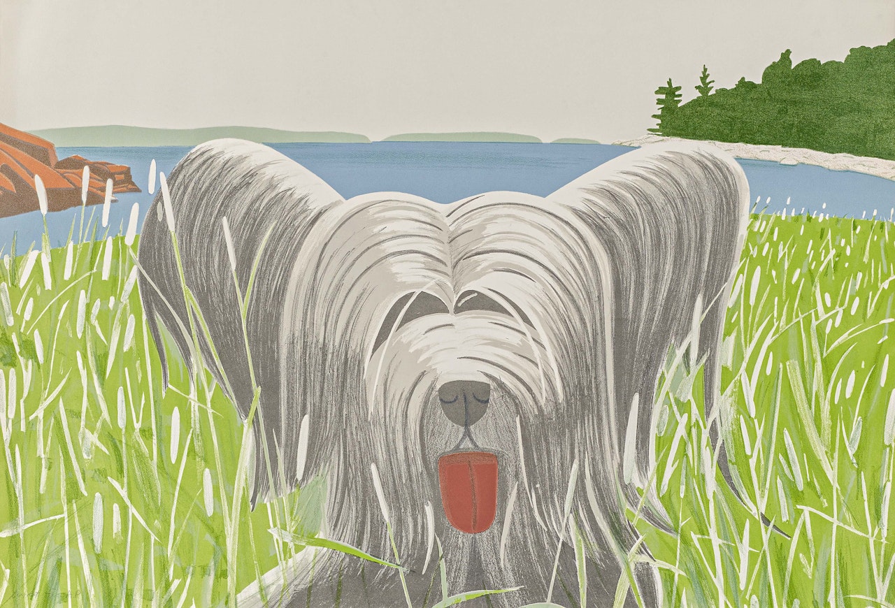 Dog at Duck Trap. by Alex Katz
