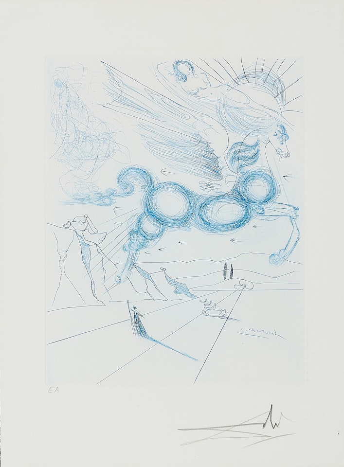Pégase bleu. by Salvador Dali
