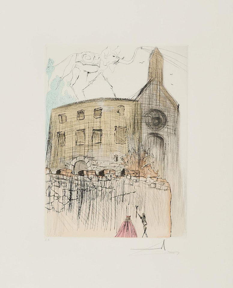 Gala"s Castle (From: After 50 years of Surrealism) by Salvador Dali
