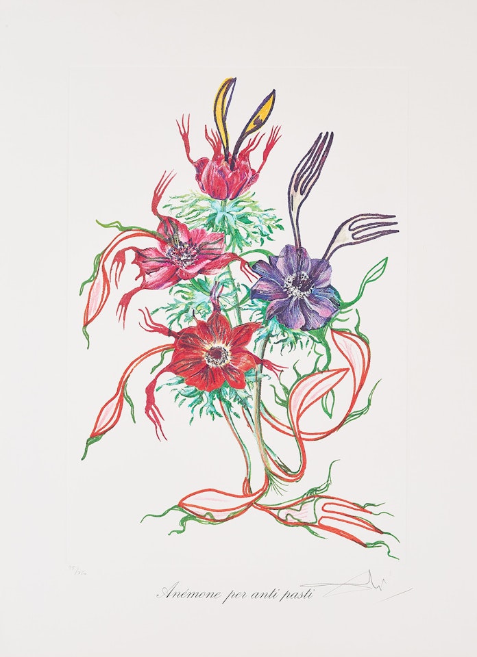 Anémone per anti pasti (From: Surrealistic Flowers) by Salvador Dali