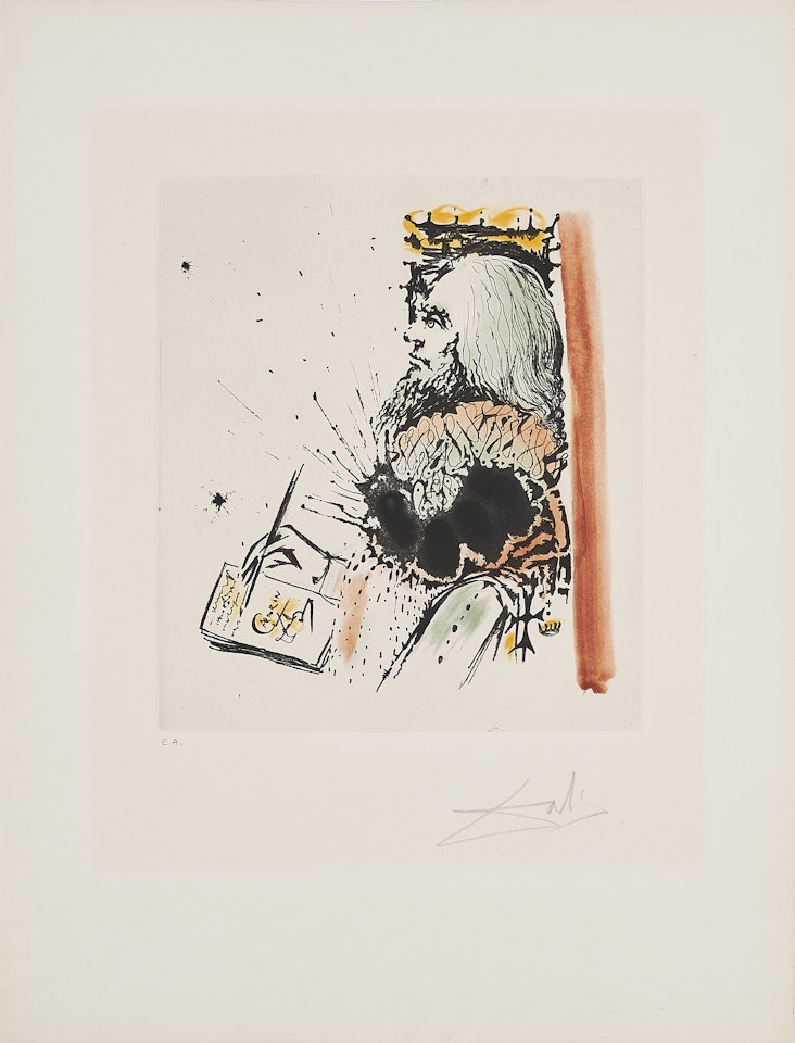 Portrait of Calderon (From: Life is a Dream). by Salvador Dali
