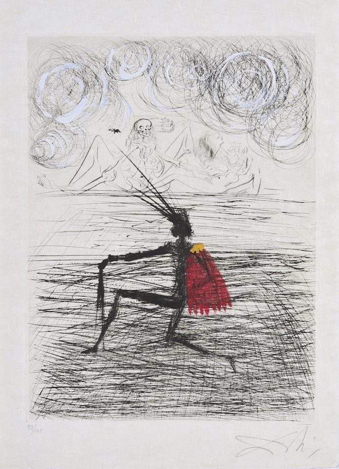 Chevalier à genou (From: Faust (La Nuit de Walpurgis) ). by Salvador Dali