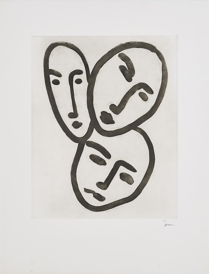 Trois têtes. À l"amitié by Henri Matisse