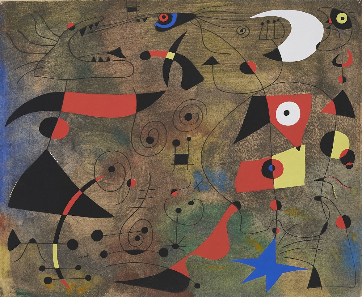 Femme et oiseaux (From: Constellations) by Joan Miró