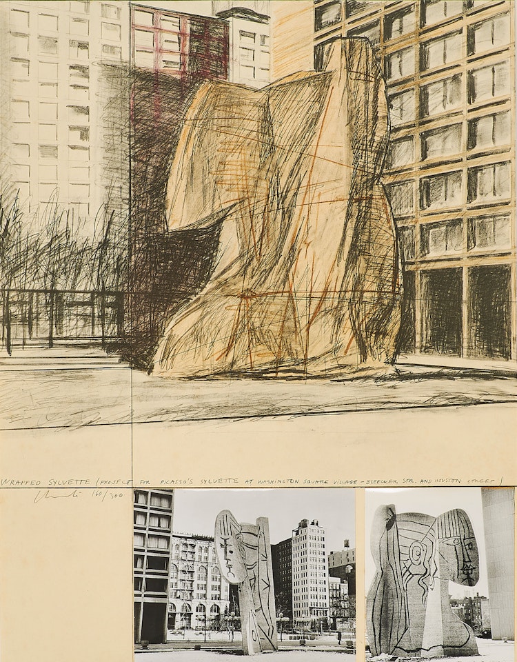 Wrapped Sylvette, Project for Washington Square Village, New York. by Christo