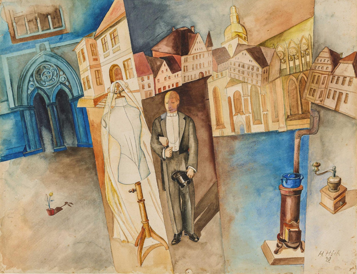 "Bürgerliches Brautpaar" by Hannah Höch