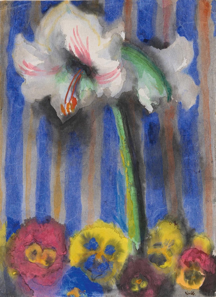 Amaryllis und Stiefmütterchen by Emil Nolde