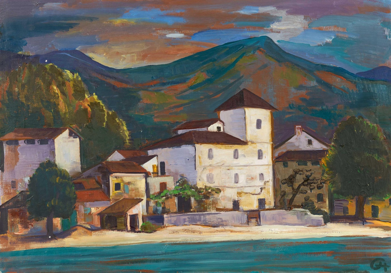 Tessiner Landschaft (Caslano) by Karl Hofer