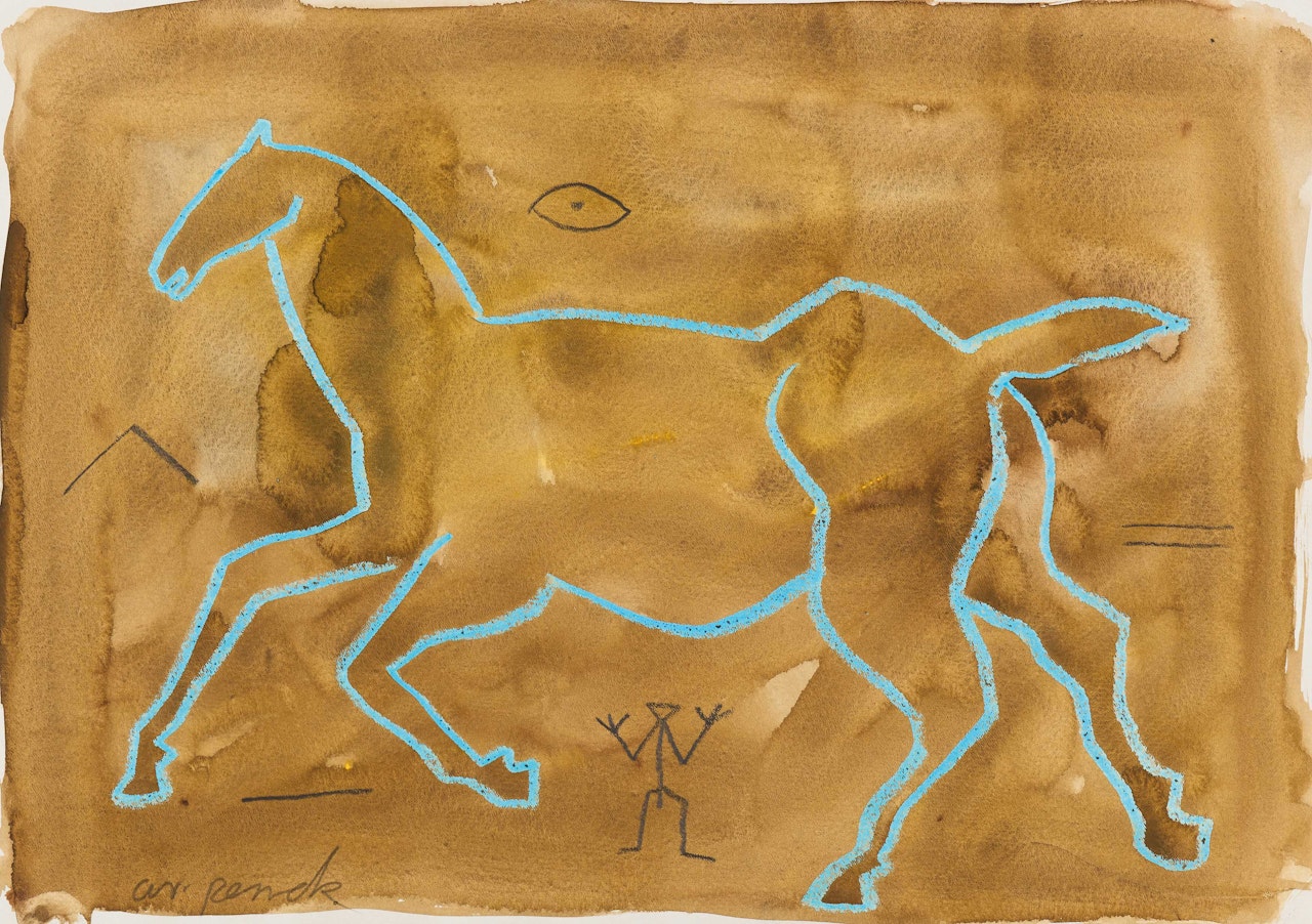 Pferd III (blau) (Pe/P/C5/289). by A.R. Penck