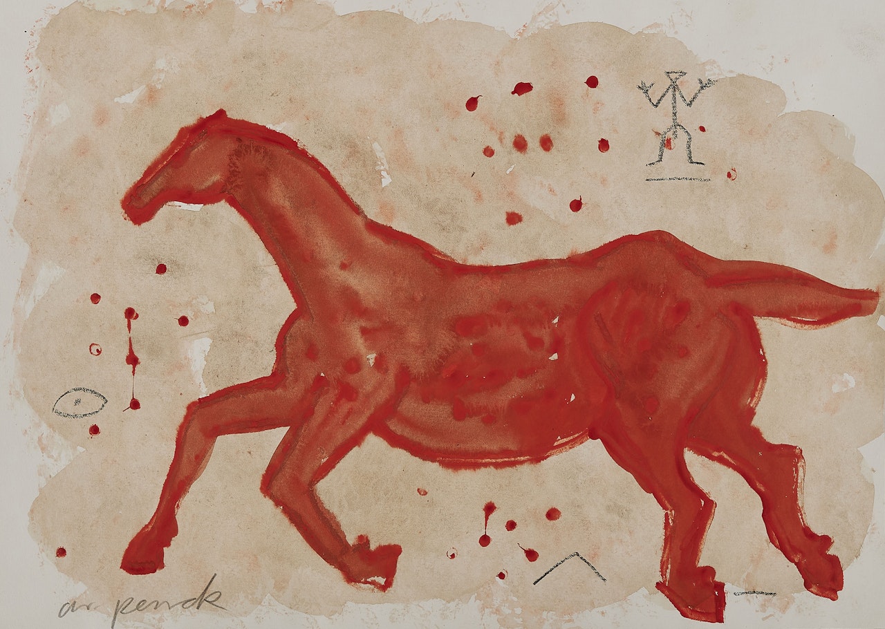 Pferd I (rot) (Pe/P/C5/287). by A.R. Penck