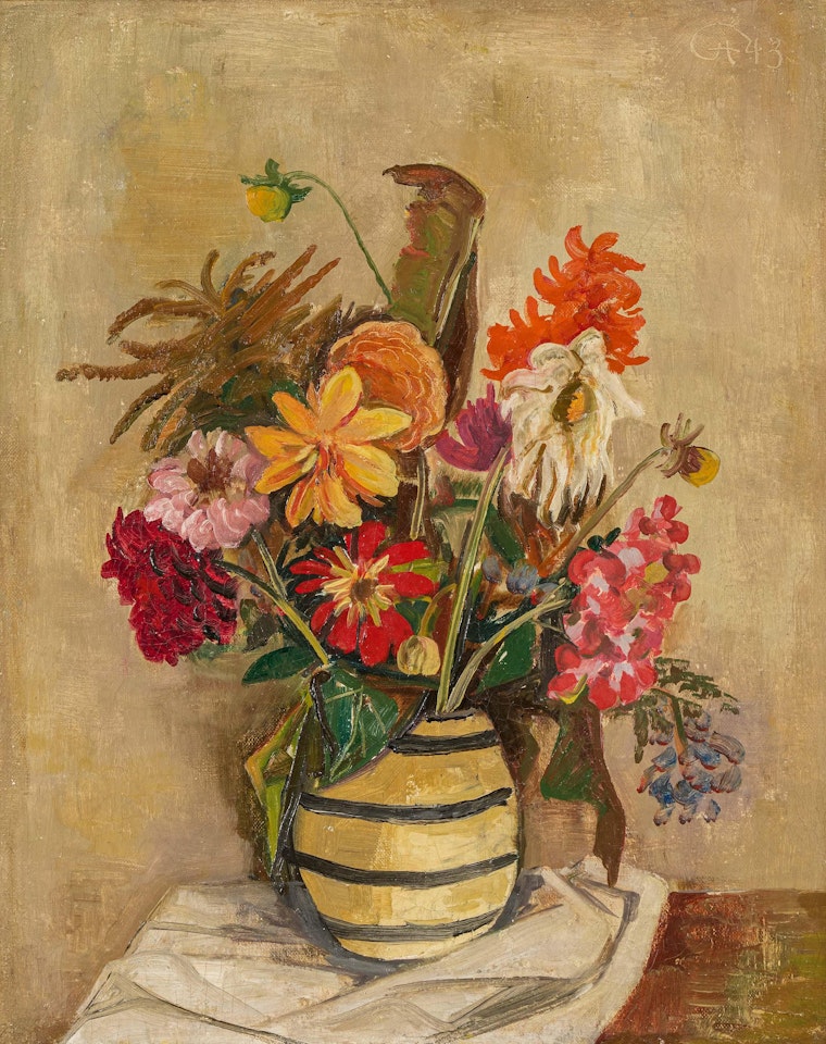 Blumenstillleben Sommerblumen in einer Vase by Karl Hofer