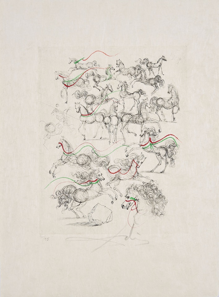 Les petits chevauy (From: Poèmes de Mao Tse-tung) by Salvador Dali