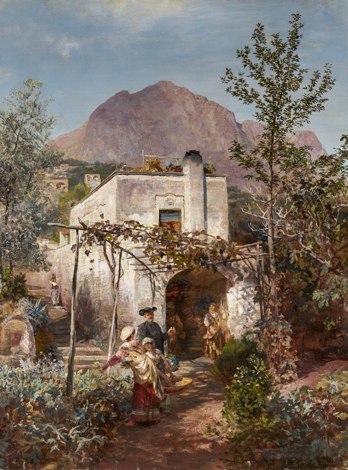 In front of a Taverna on Capri by Oswald Achenbach