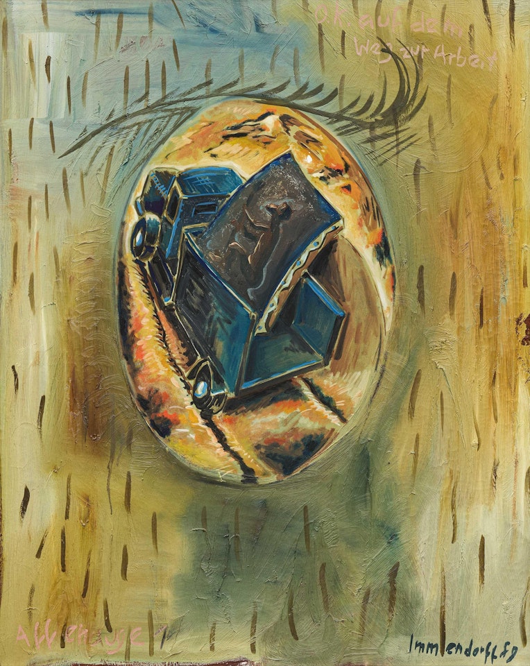 "O.K. auf dem Weg zur Arbeit" (Affenauge). by Jörg Immendorff