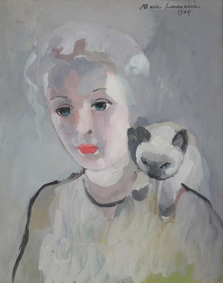 Autoportrait au chat siamois by Marie Laurencin