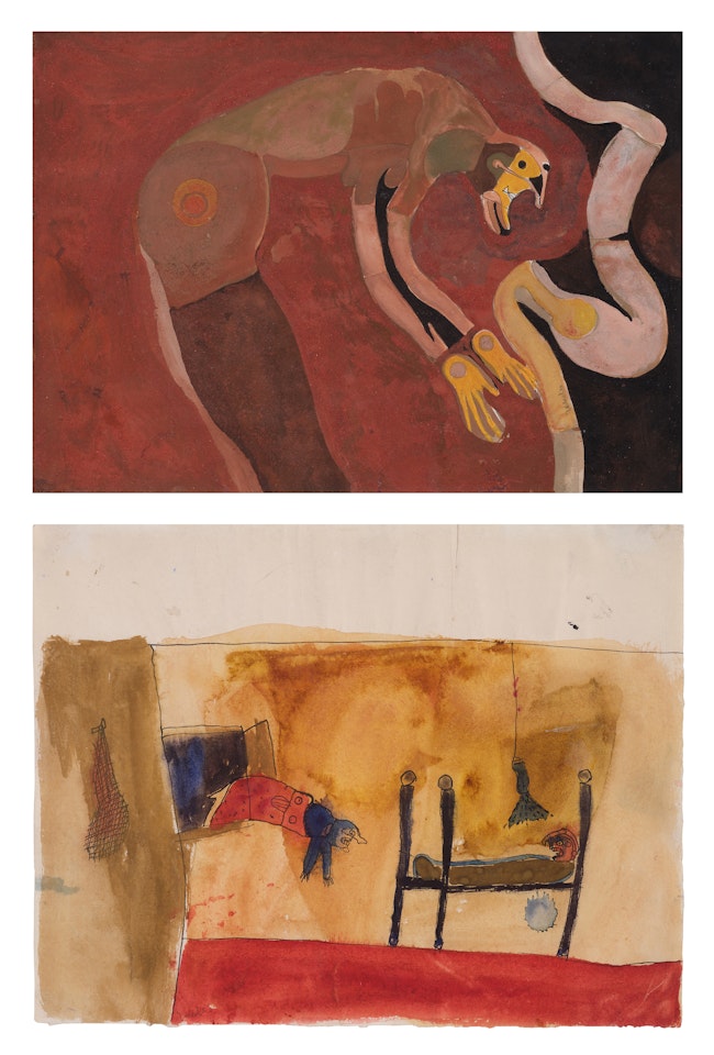 i. Untitled; ii. Visitando un enfermo [Two Works] by Francisco Toledo