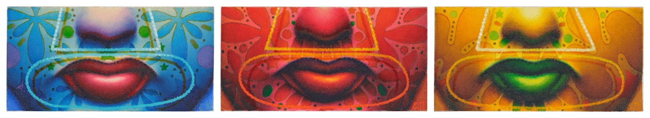 i. Naco Blue; ii. Naco Red; iii. Naco Yellow [Three Works] by Ed Paschke