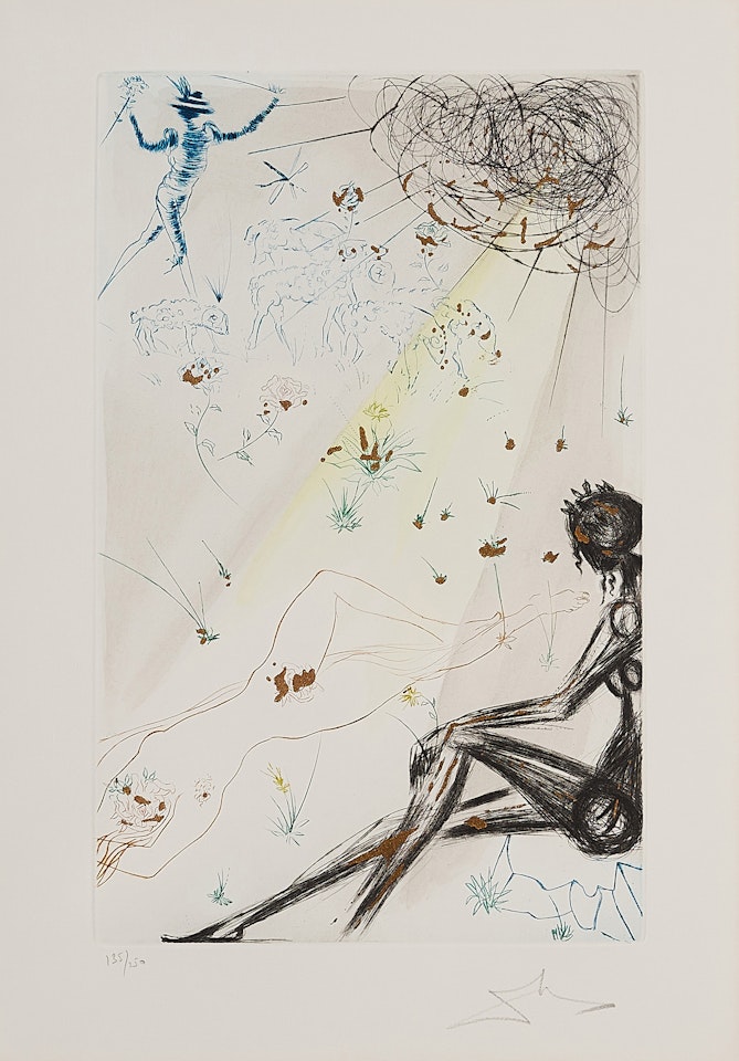 The Flock of Sheep (From: Song of Solomon) by Salvador Dali