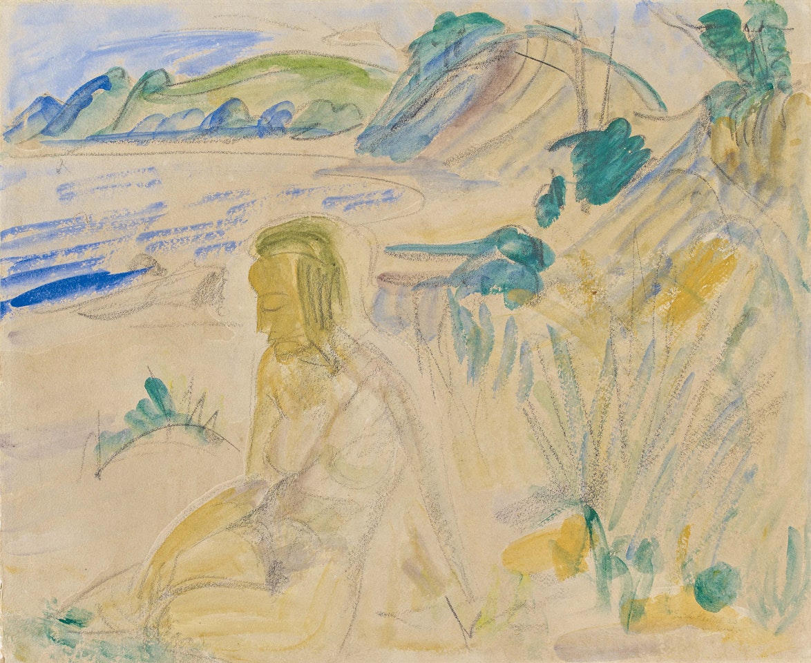 "Frau am Strand". by Erich Heckel