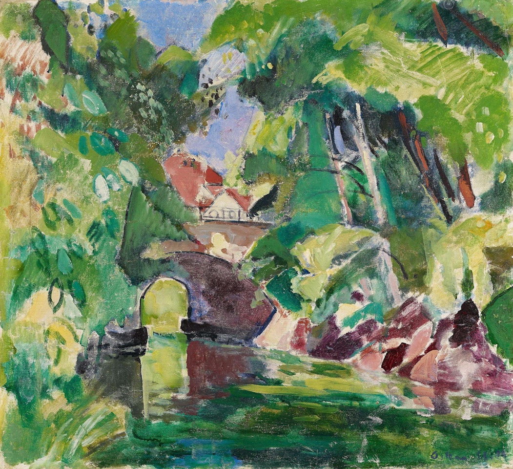 Koenigsallee-Brücke. by Oskar Moll