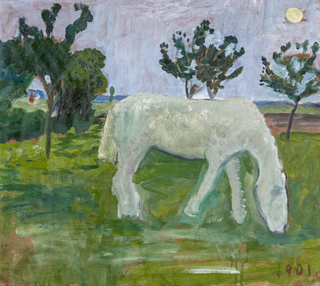 Weidender Schimmel im Mondlicht. by Paula Modersohn-Becker