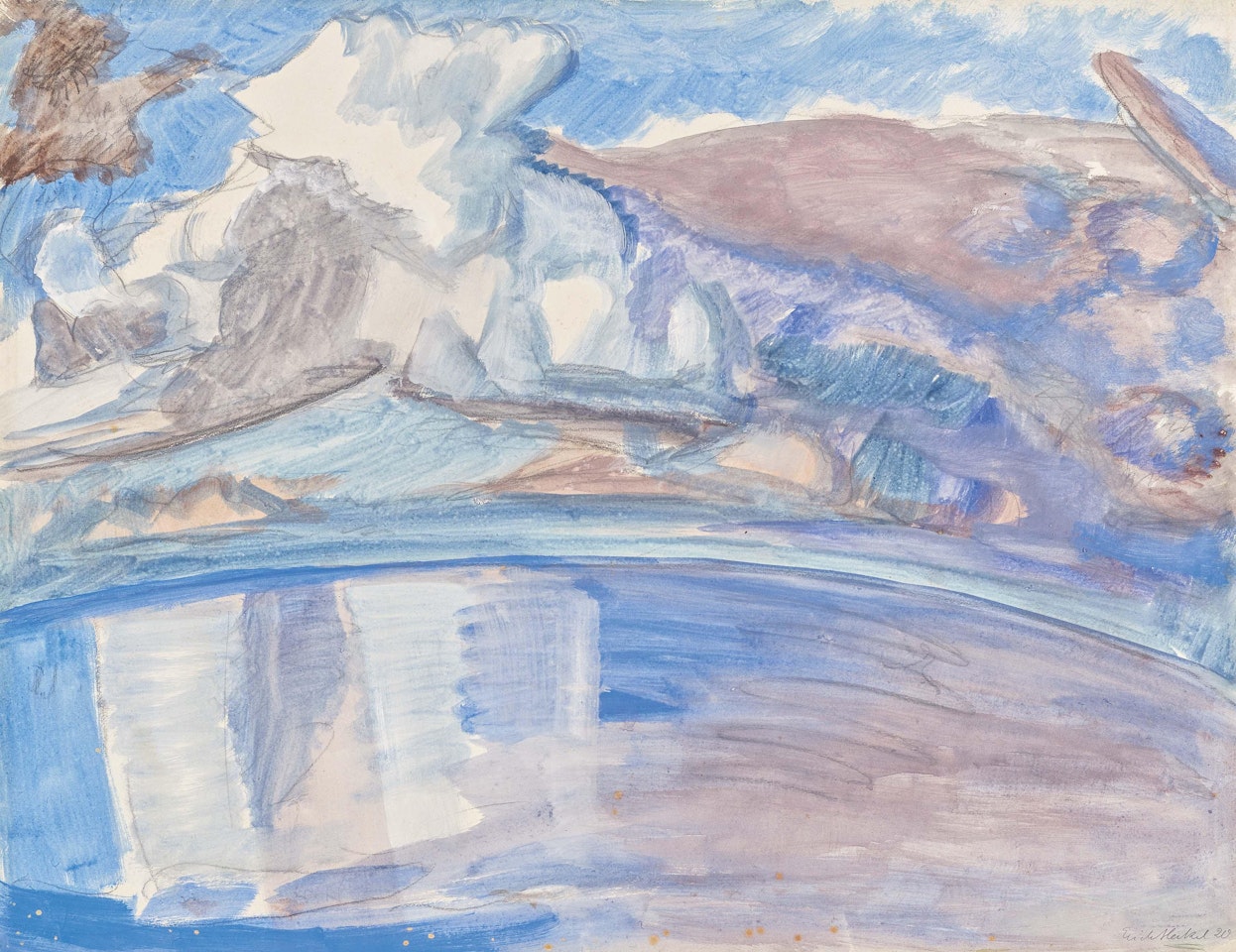 Blick aufs Meer an der Flensburger Förde. by Erich Heckel