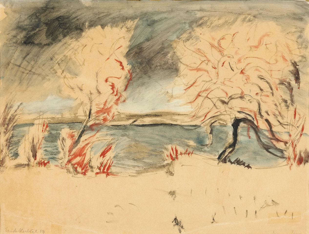 "Bäume im Schnee" by Erich Heckel