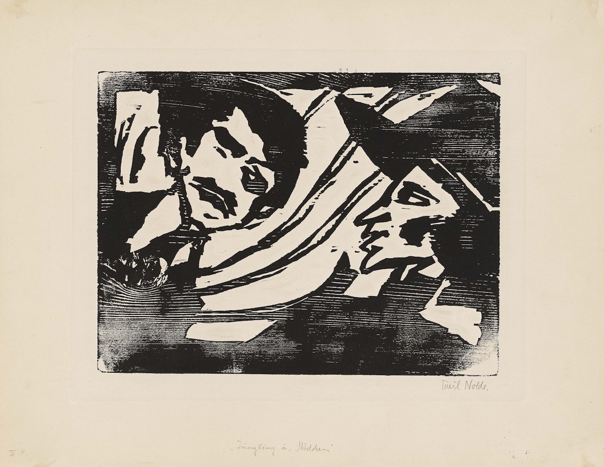 Jüngling und Mädchen. by Emil Nolde