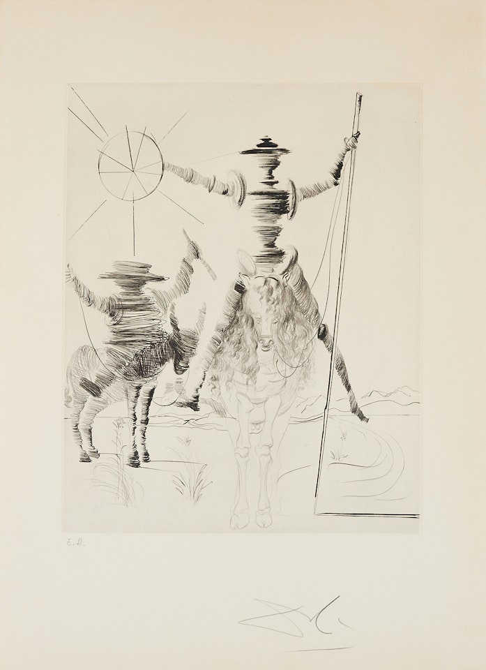 Don Quichotte et Sancho Panca. by Salvador Dali