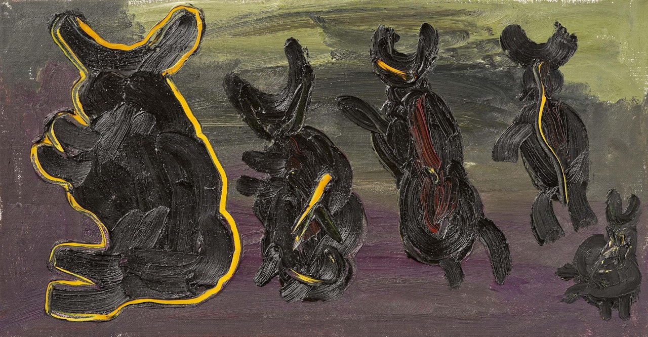 Kühe im Hyde Park. by A.R. Penck