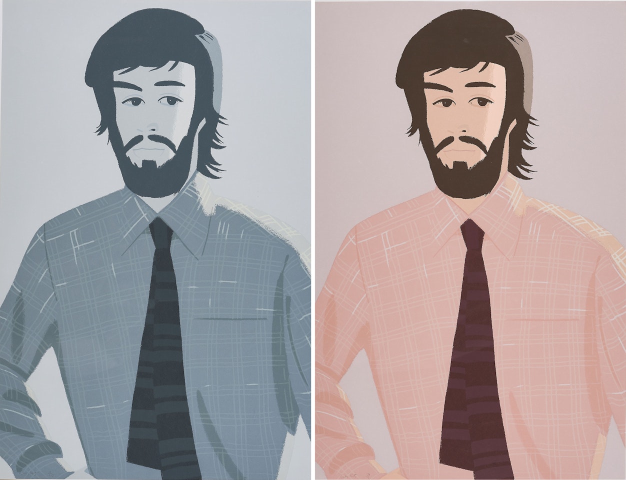 Plaid shirt I and II. by Alex Katz